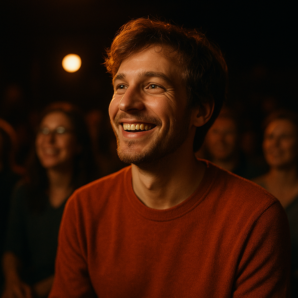 Smiling attendee at a live show